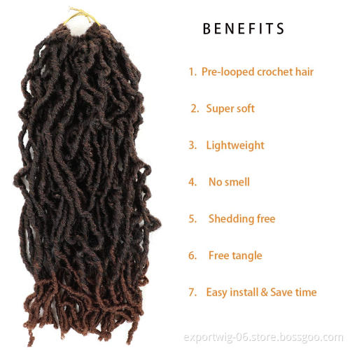 Ombre Goddess Locs Crochet Hair  Pre-Looped Crochet Braids 100% Premium Fiber Synthetic Hair Extensions